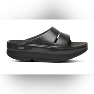 Women's OOmega OOahh Stacked Titanium Mirror Slide Sandals